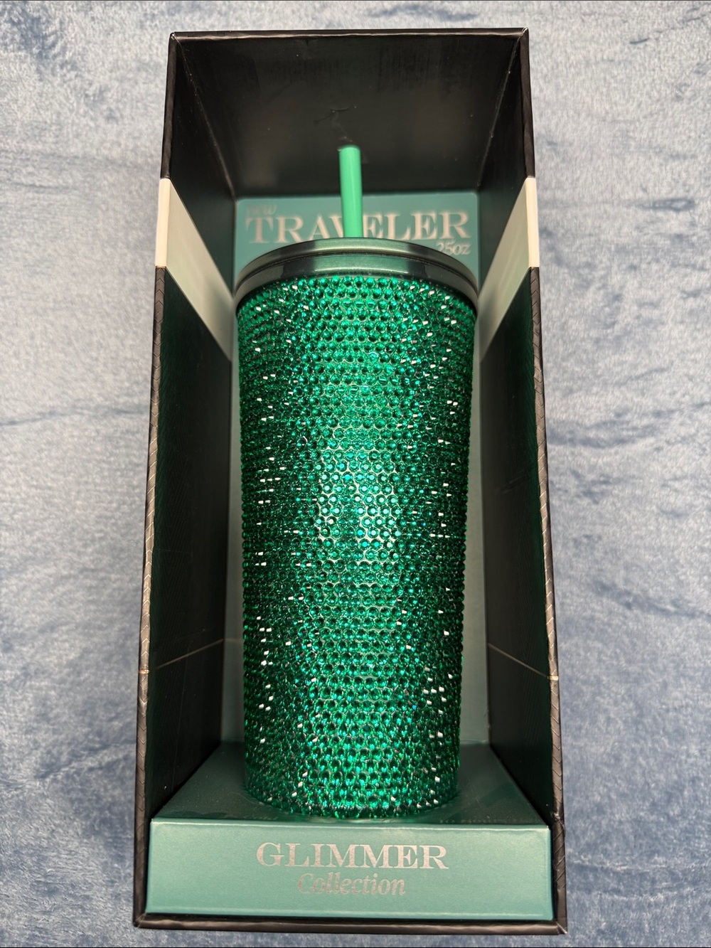 Emerald Green Traveler Tumbler with Straw